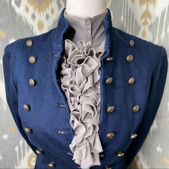 Ralph Lauren Indigo Blue Cropped Naval Officers Jacket - Picture 16 of 16